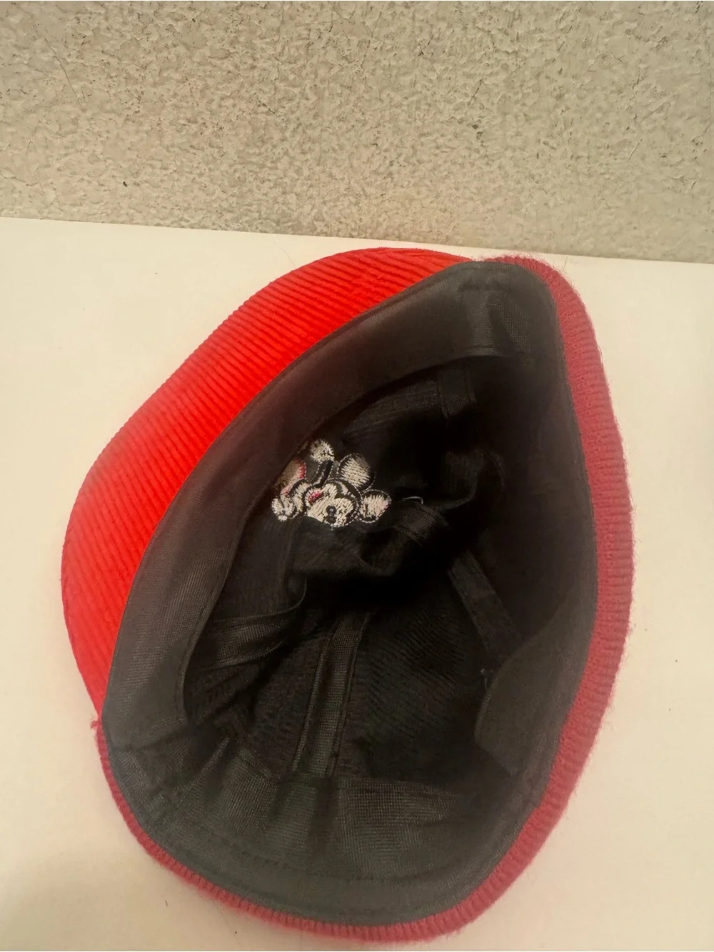 Disney Red and Black Kids Corduroy Cap with Character Patch